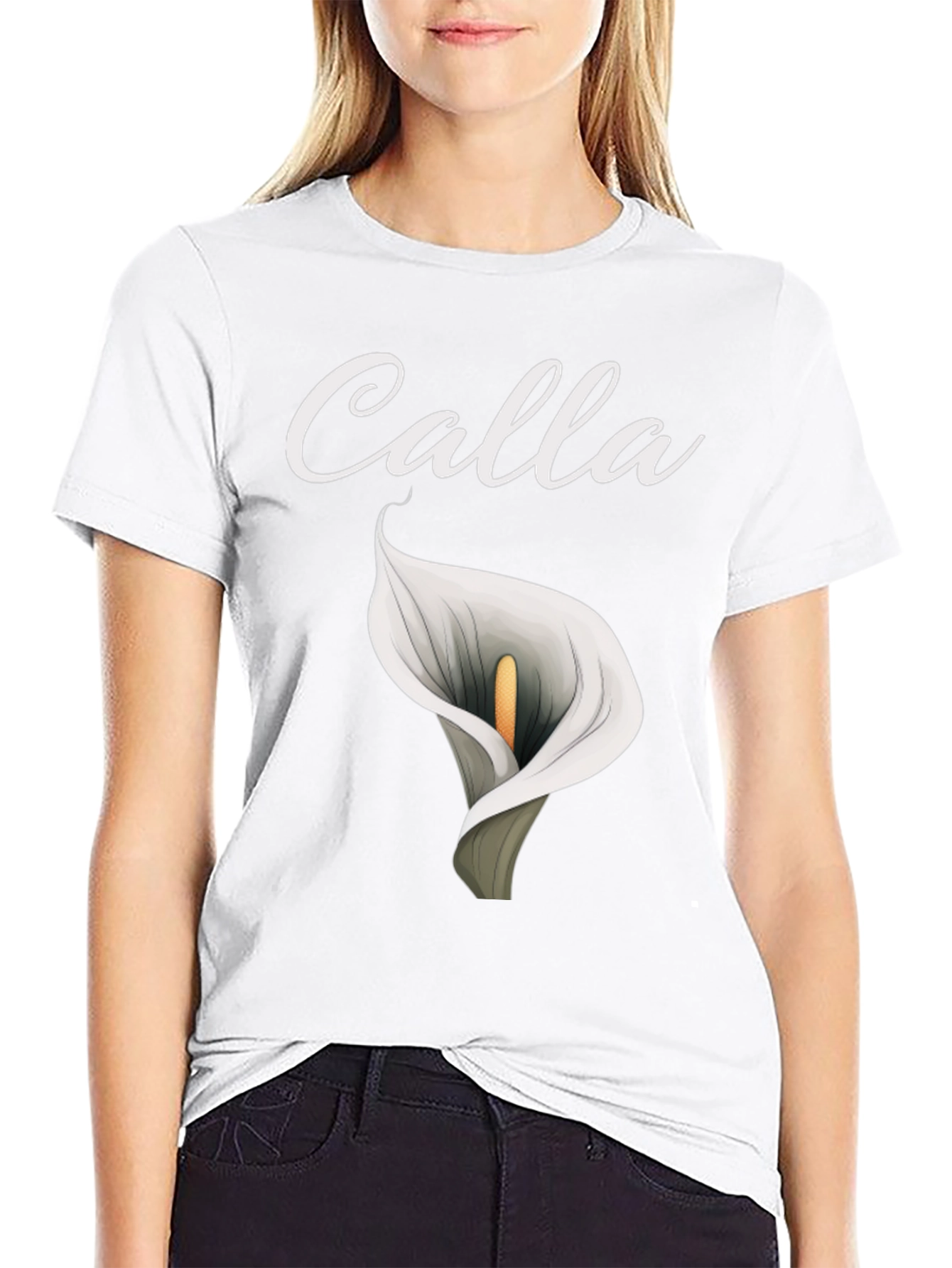 Calla Lily Graphic T-Shirt - Elegant Floral Design