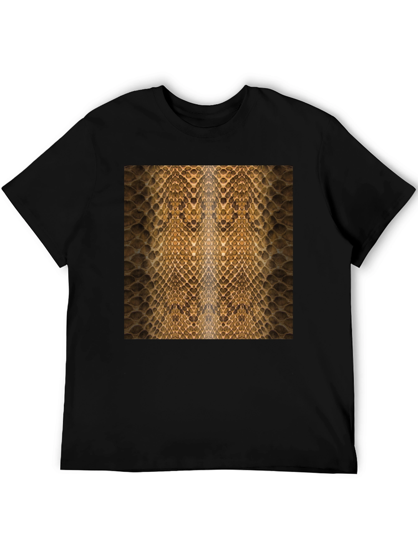 Snake Skin Pattern Black T-Shirt