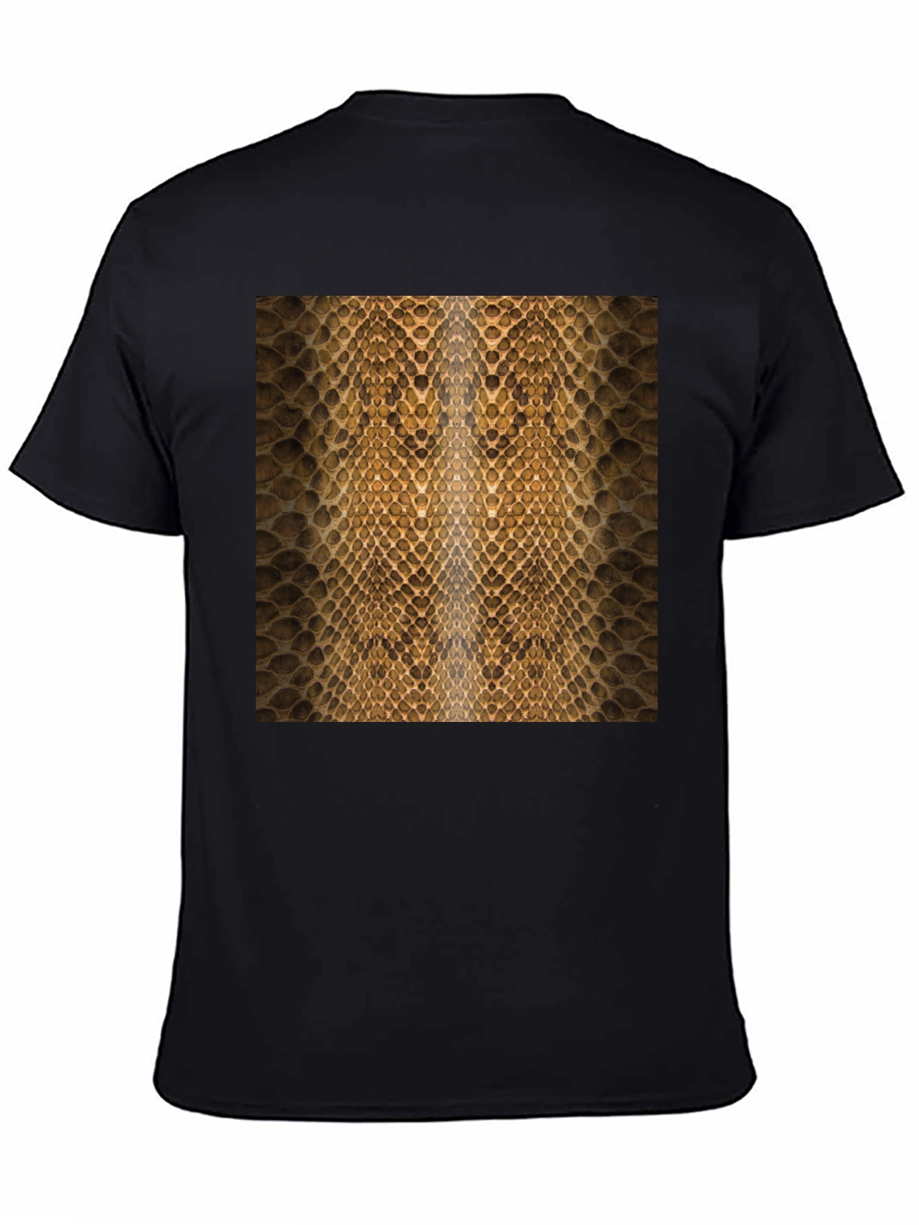 Snake Skin Pattern Black T-Shirt