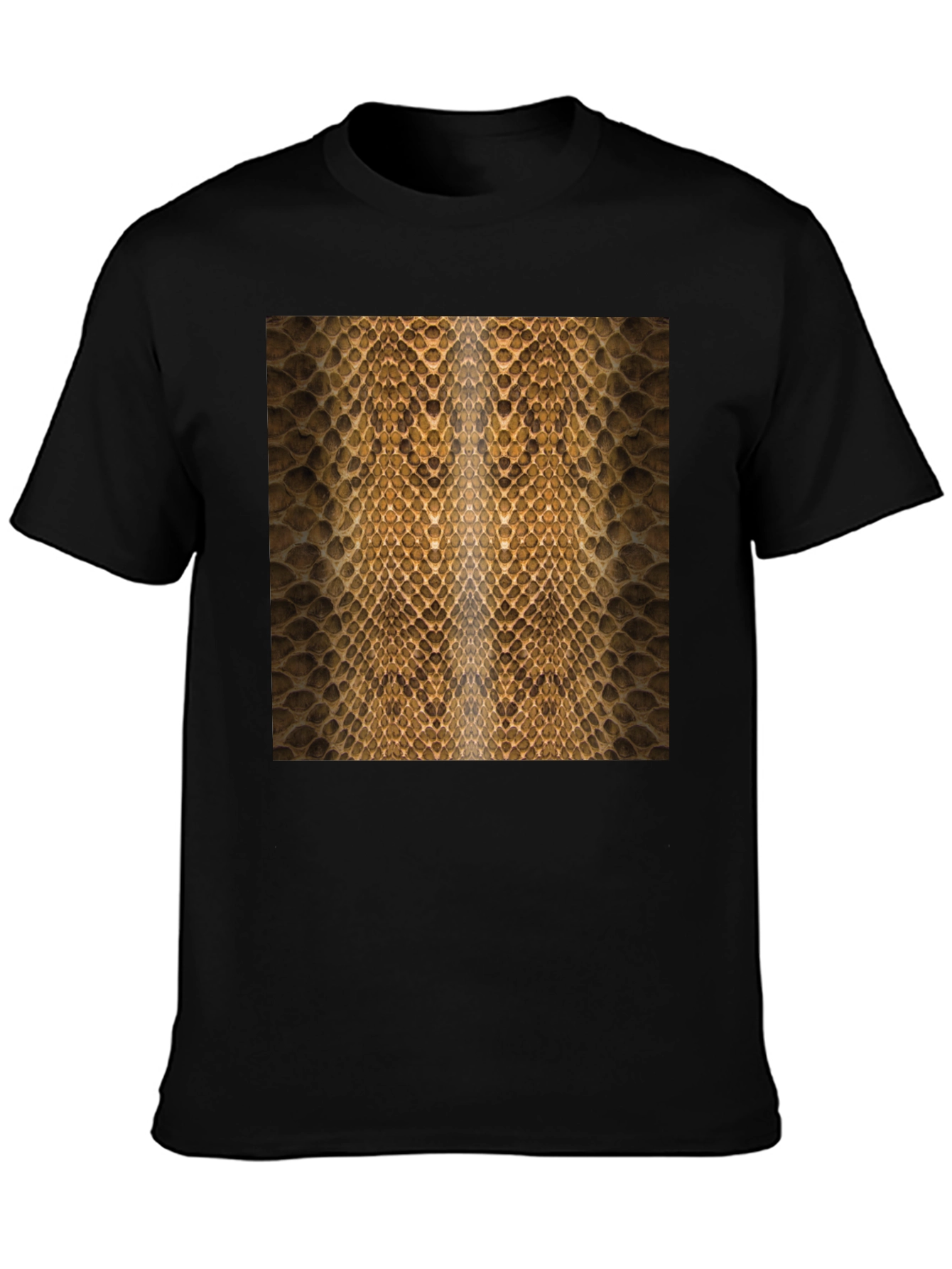 Snake Skin Pattern Black T-Shirt