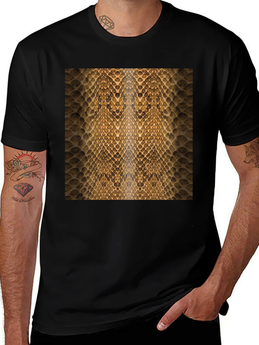Snake Skin Pattern Black T-Shirt