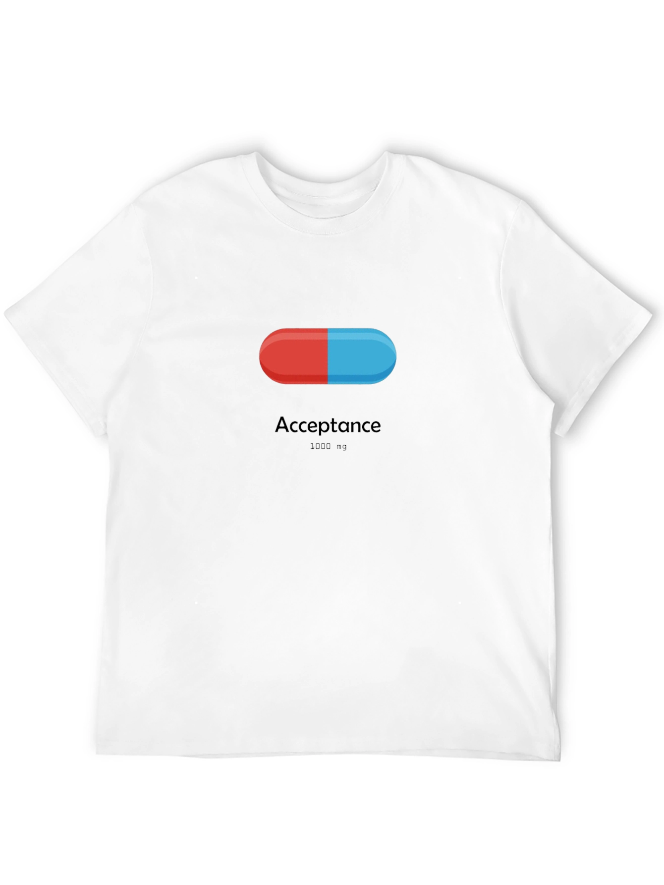 Acceptance Pill T-Shirt - Red & Blue Black Tee