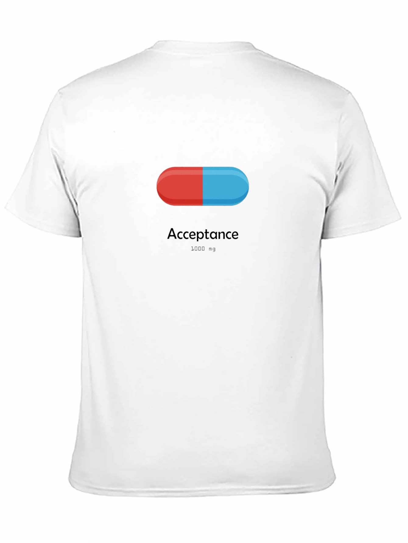 Acceptance Pill T-Shirt - Red & Blue Black Tee