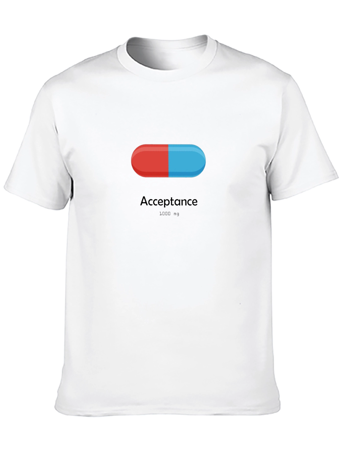 Acceptance Pill T-Shirt - Red & Blue Black Tee
