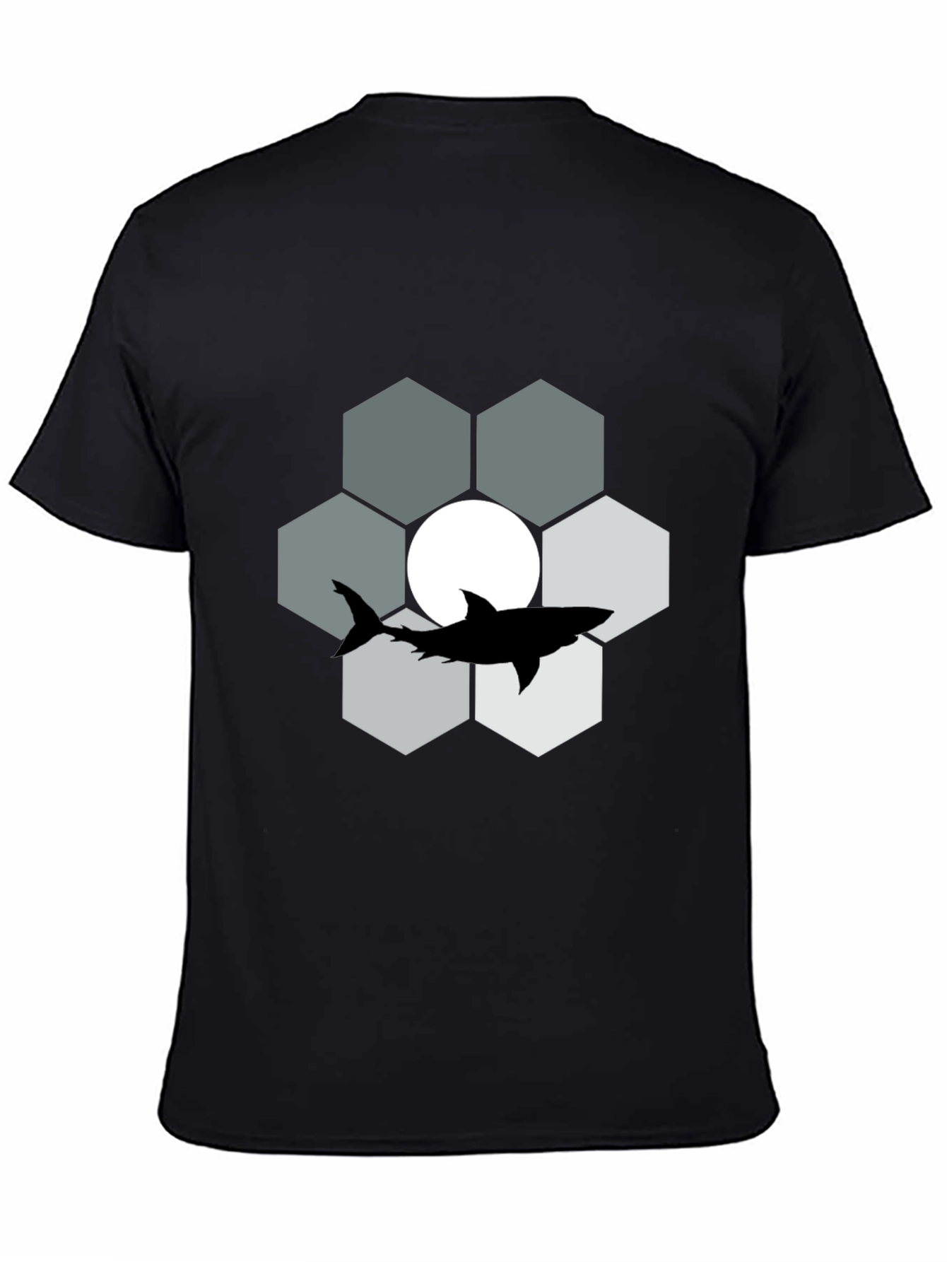 Shark Hexagon Graphic T-Shirt - Cool Design