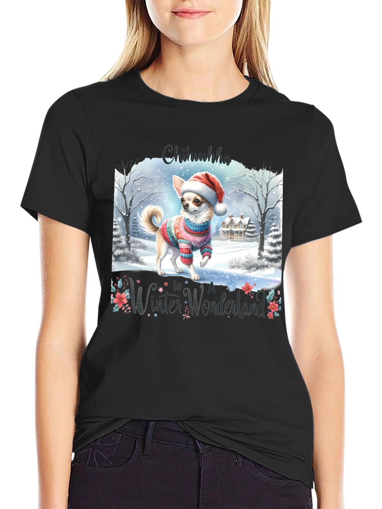 Chihuahua Winter Wonderland Holiday T-Shirt