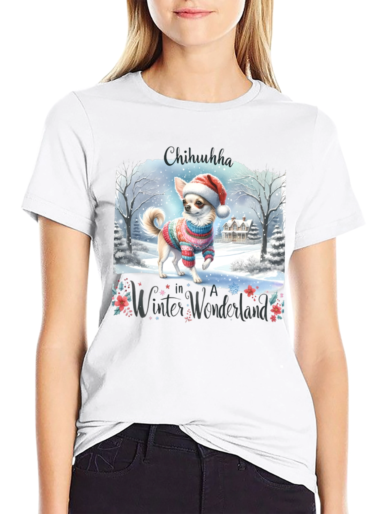 Chihuahua Winter Wonderland Holiday T-Shirt