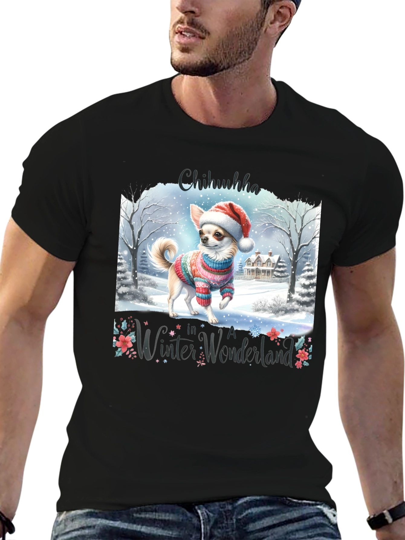 Chihuahua Winter Wonderland Holiday T-Shirt