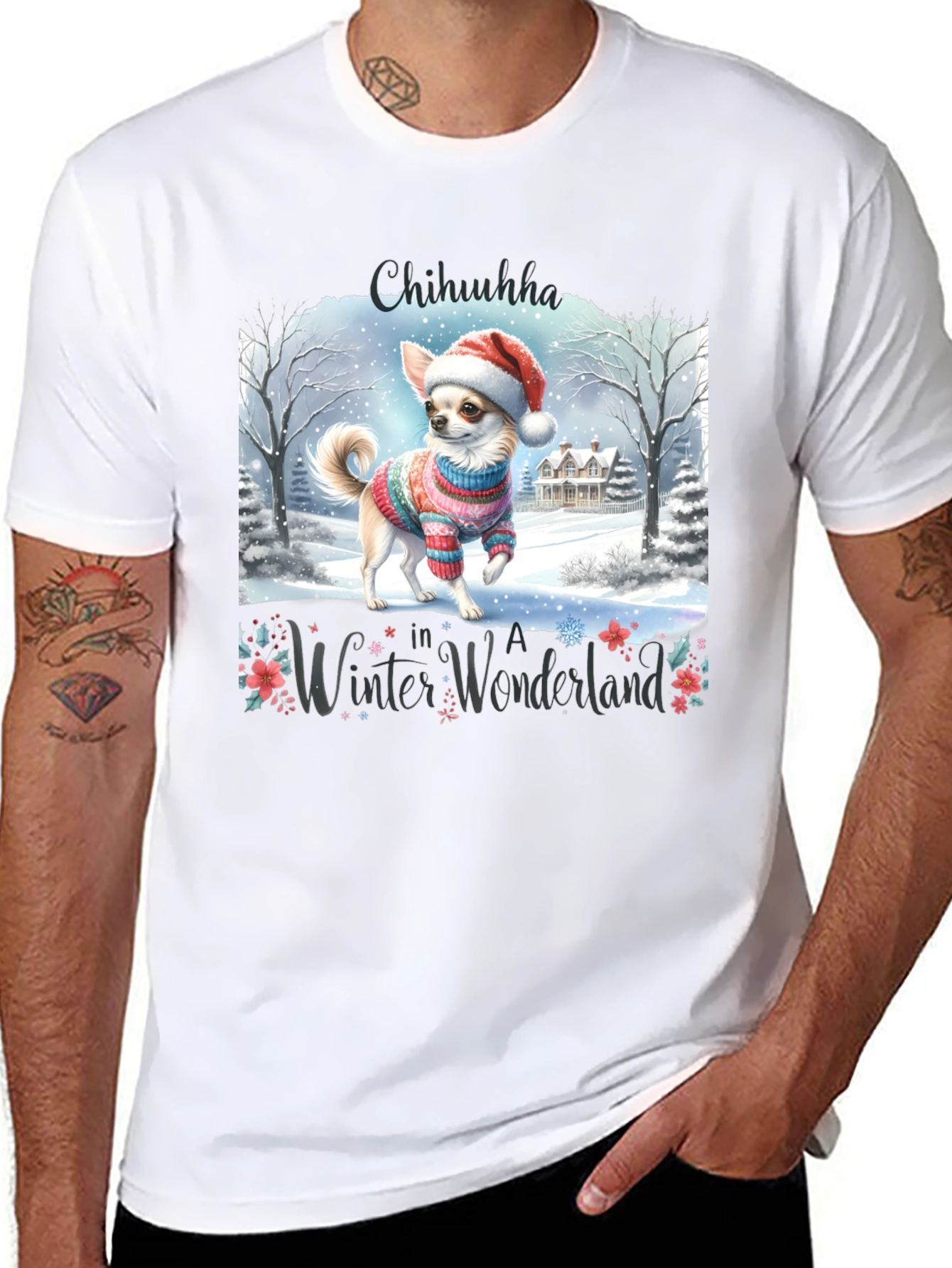 Chihuahua Winter Wonderland Holiday T-Shirt