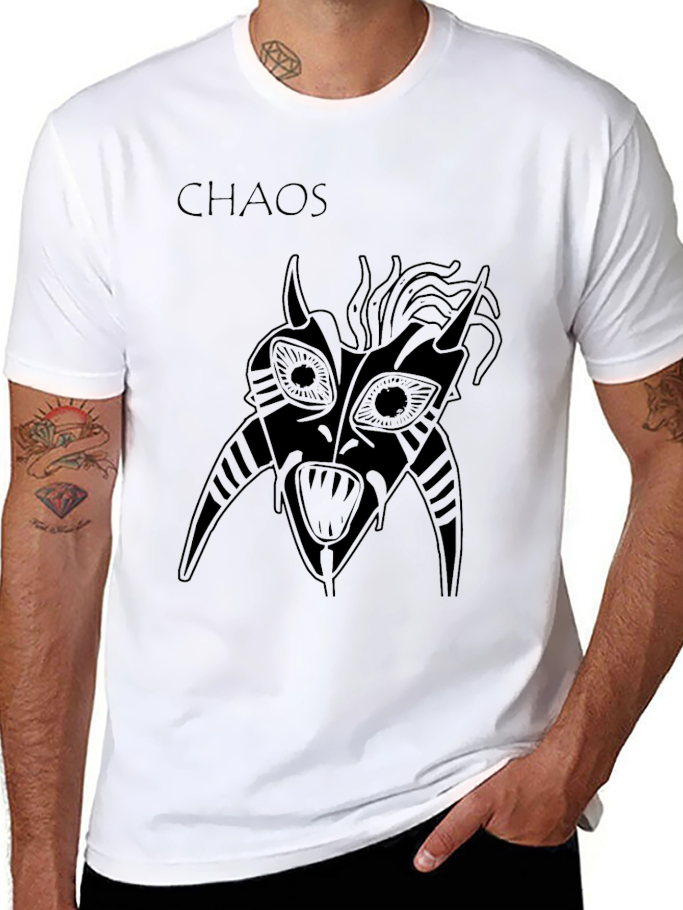 Chaos Graphic Print T-Shirt - Mens Black Tee
