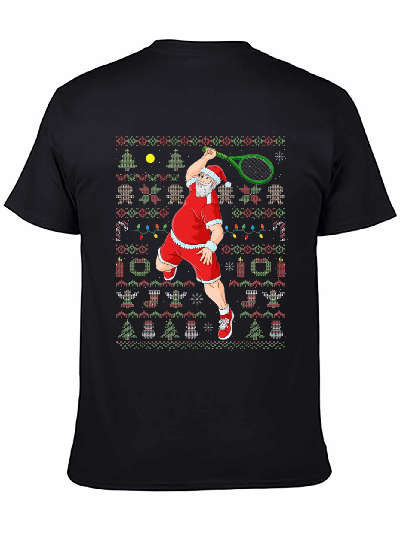 Santa Tennis Ugly Christmas T-Shirt