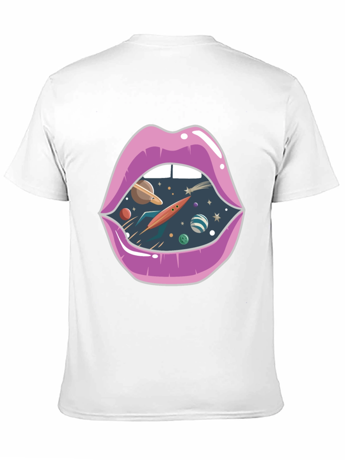 Space Lips Graphic Tee - Unisex Black T-Shirt