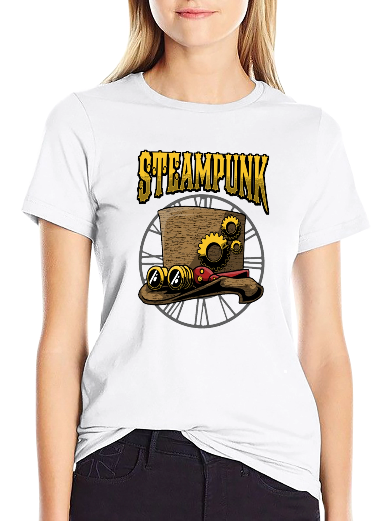 Steampunk Hat Graphic T-Shirt - Unique Design