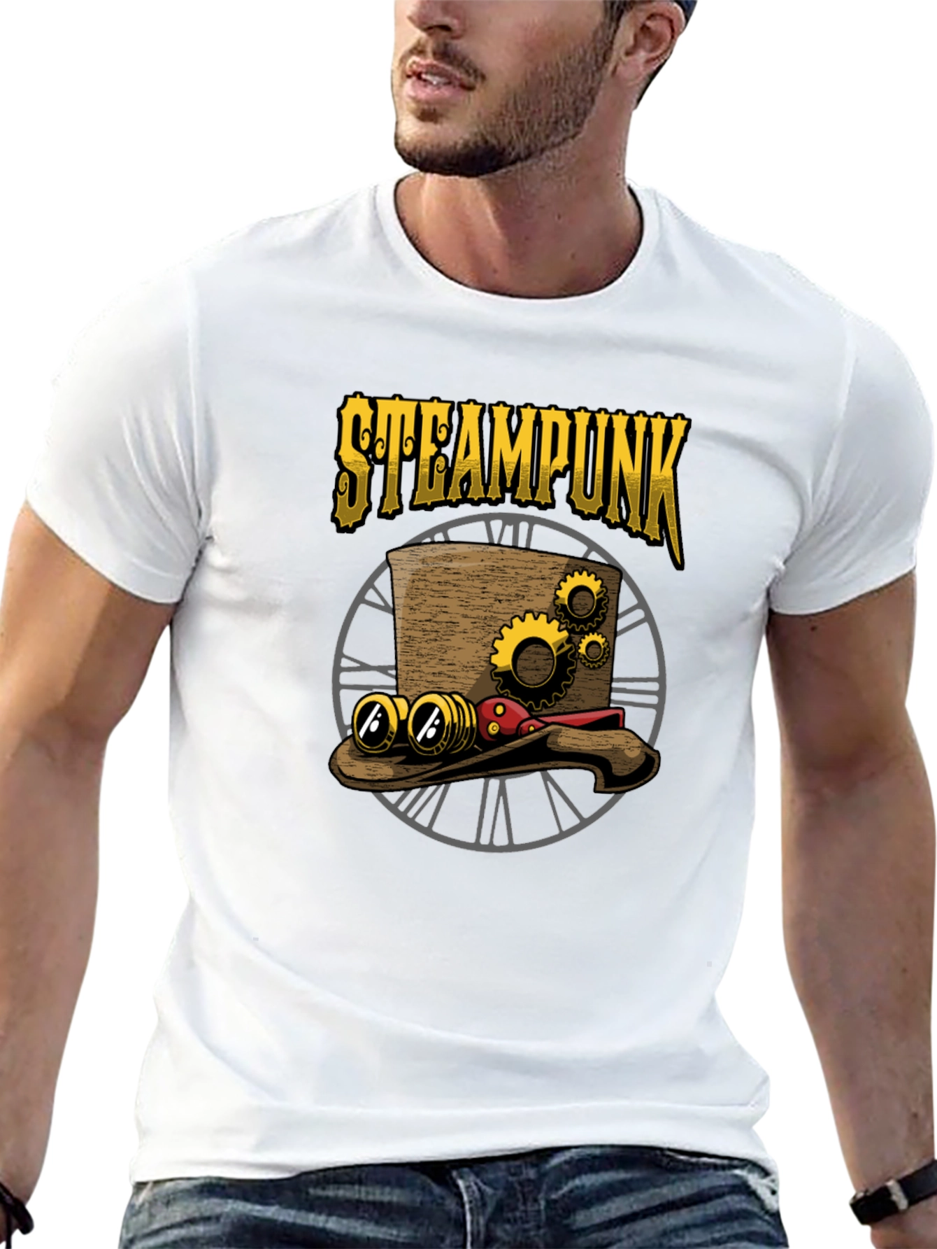 Steampunk Hat Graphic T-Shirt - Unique Design