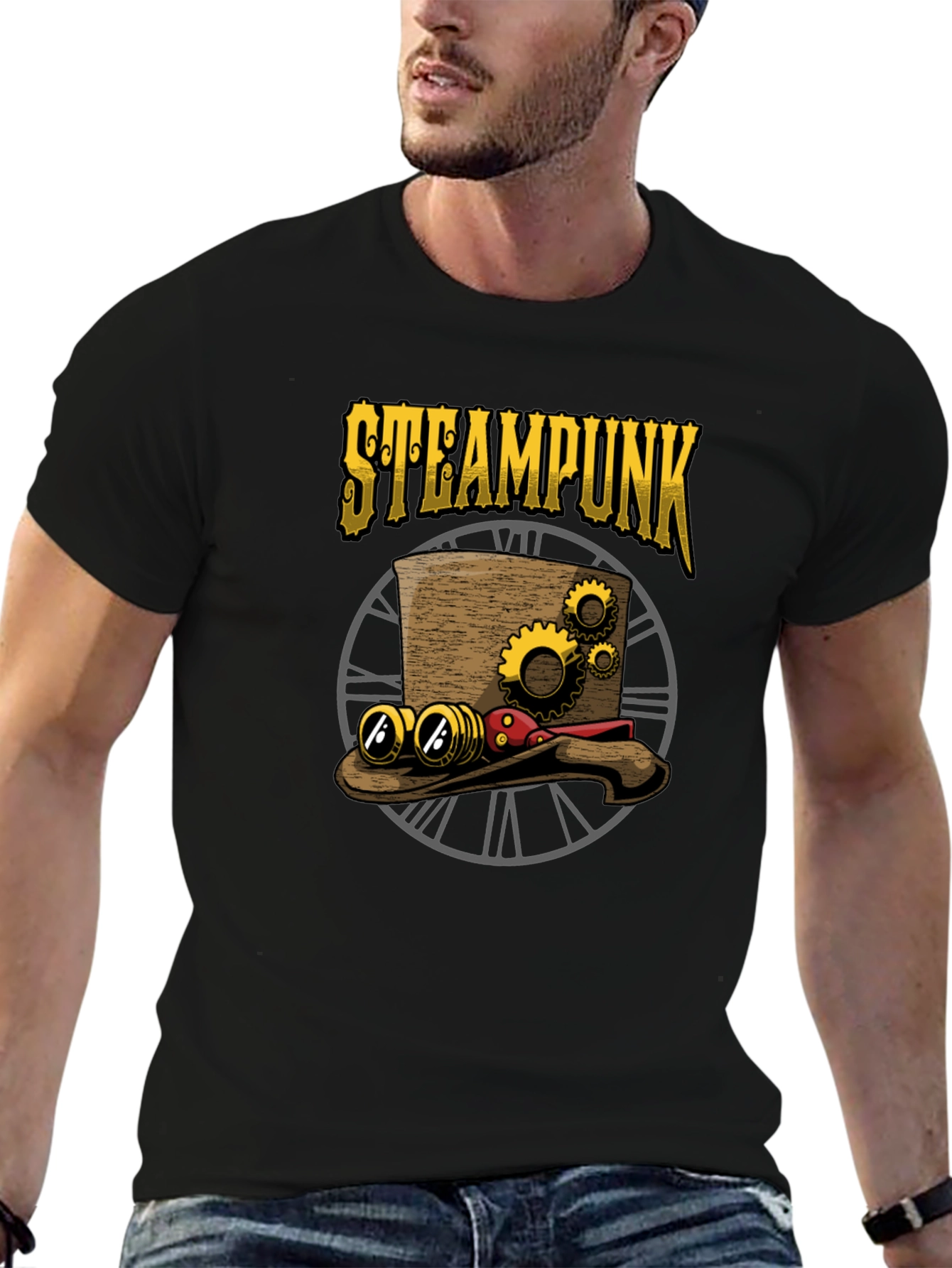 Steampunk Hat Graphic T-Shirt - Unique Design