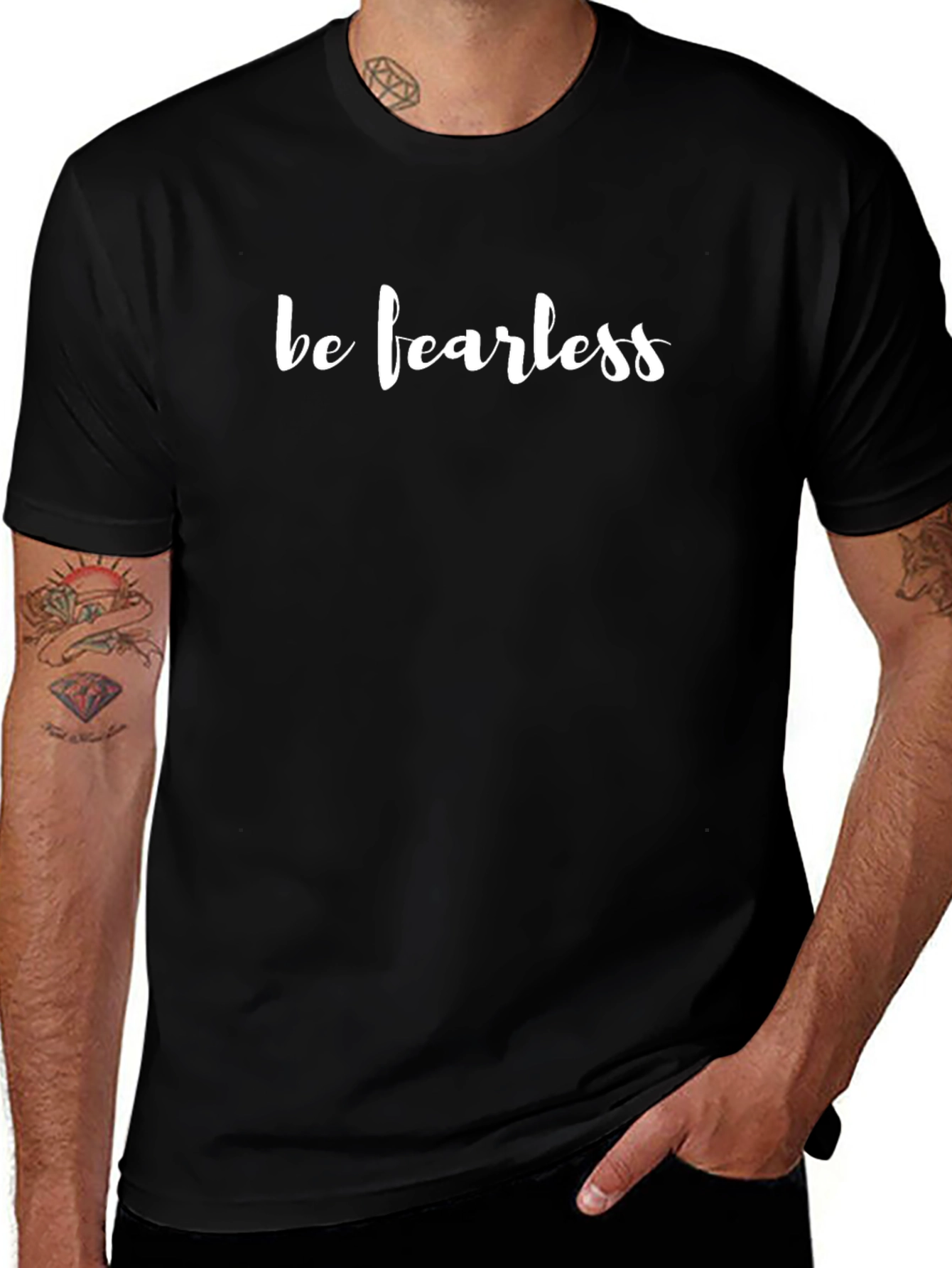 Be Fearless Black Graphic Tee