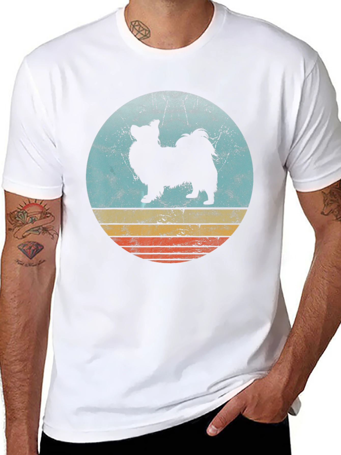 Retro Dog Graphic T-Shirt - Black