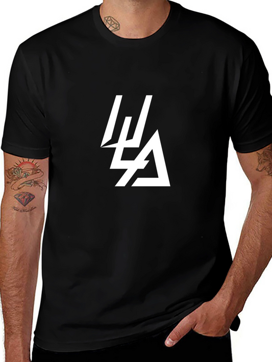 Black T-Shirt with Abstract White Graphic