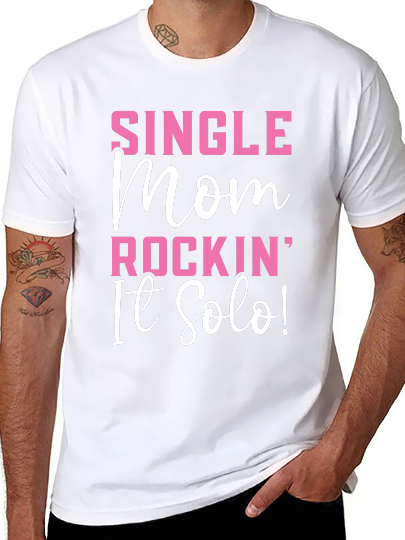 Single Mom Rockin It Solo Black Graphic T-Shirt