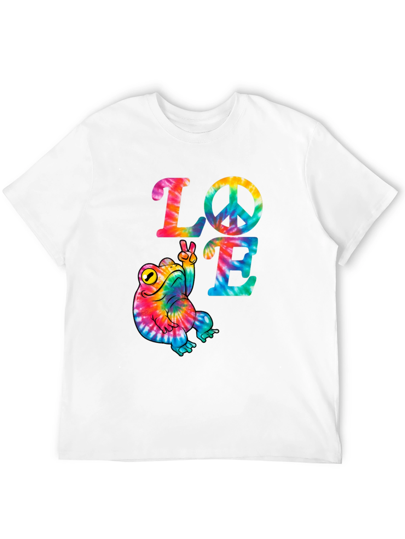 Tie Dye Frog Peace Sign Love T-Shirt