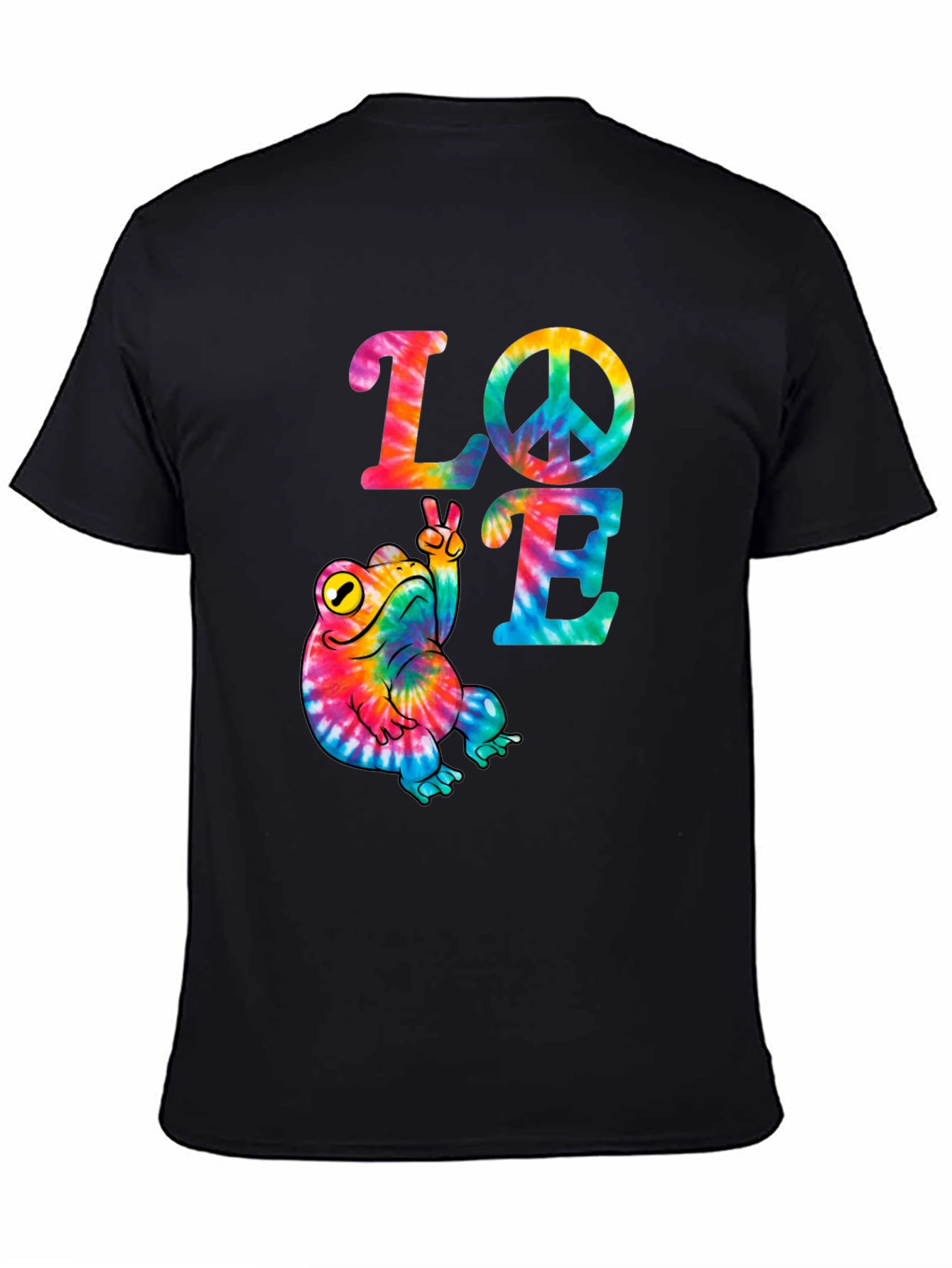 Tie Dye Frog Peace Sign Love T-Shirt