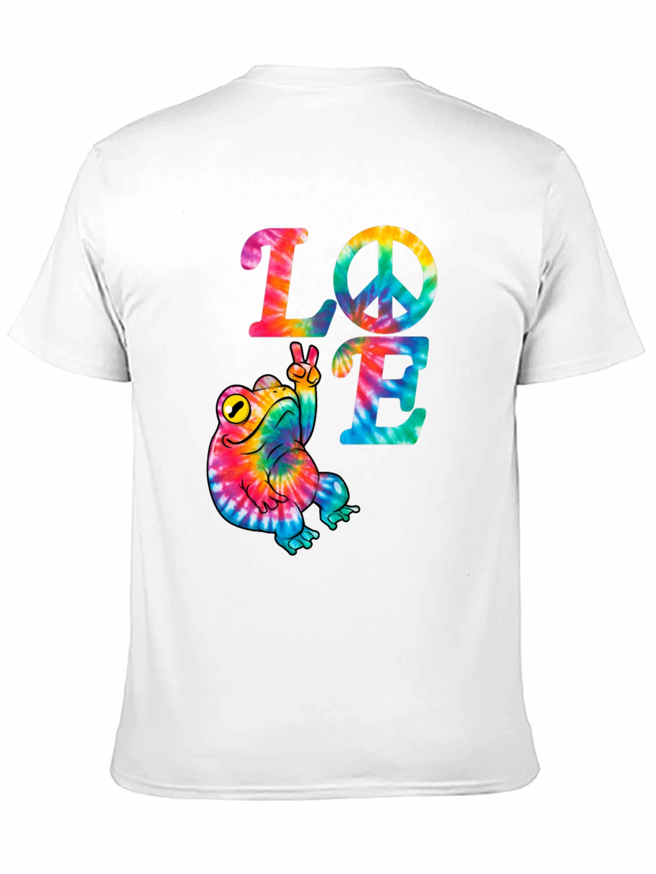 Tie Dye Frog Peace Sign Love T-Shirt