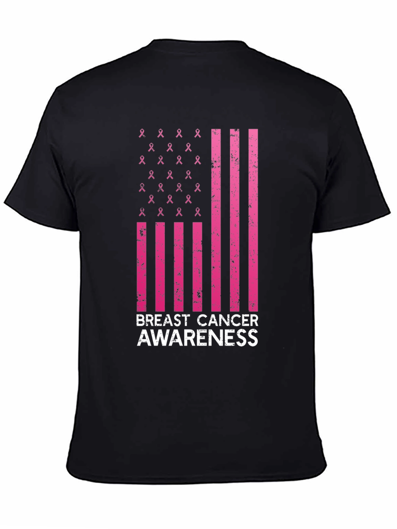 Breast Cancer Awareness Ribbon Flag T-Shirt