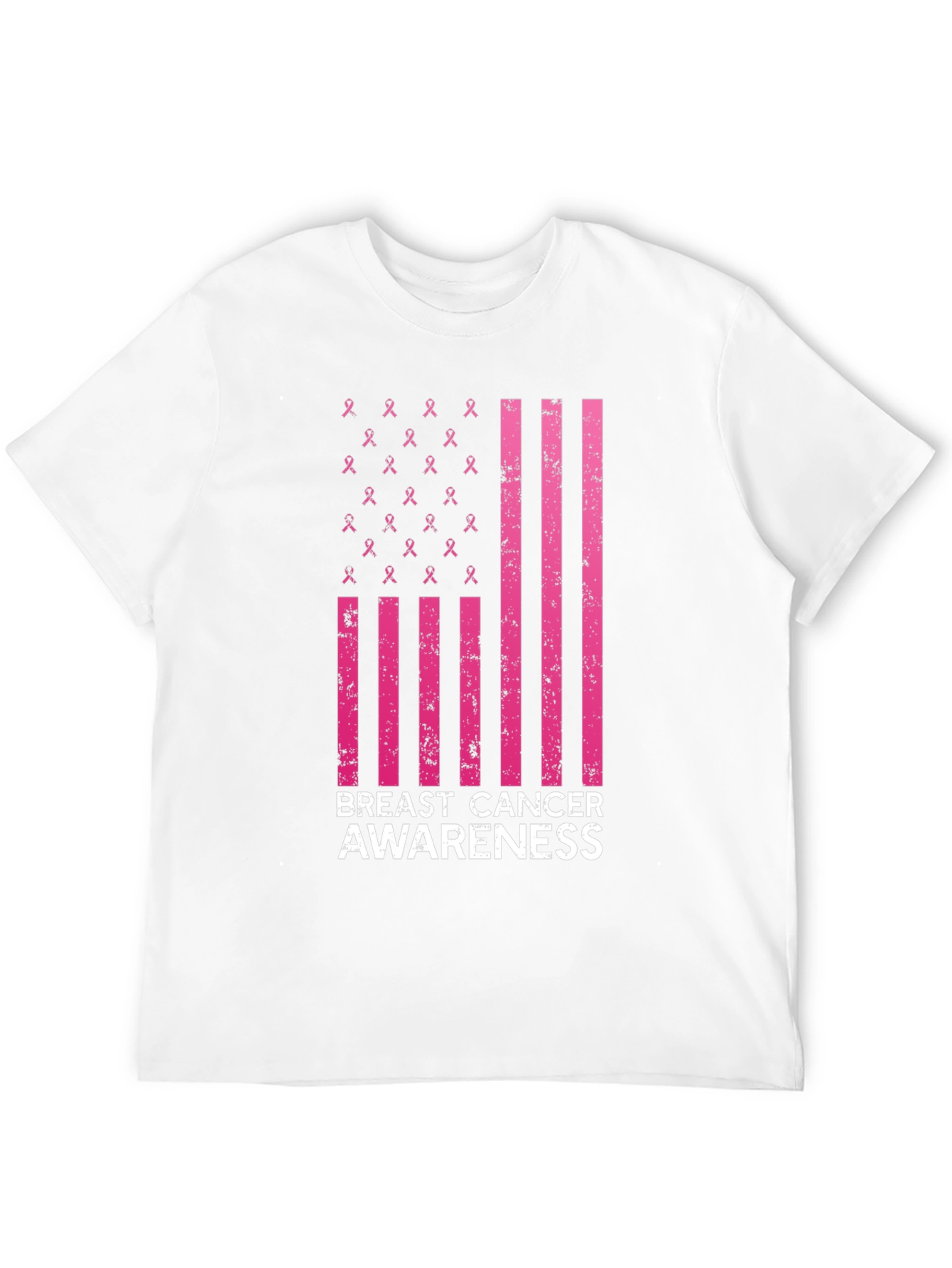 Breast Cancer Awareness Ribbon Flag T-Shirt