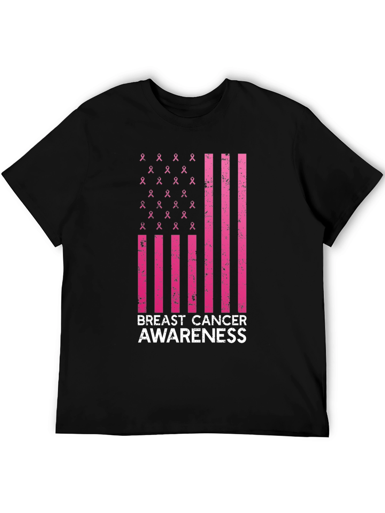 Breast Cancer Awareness Ribbon Flag T-Shirt