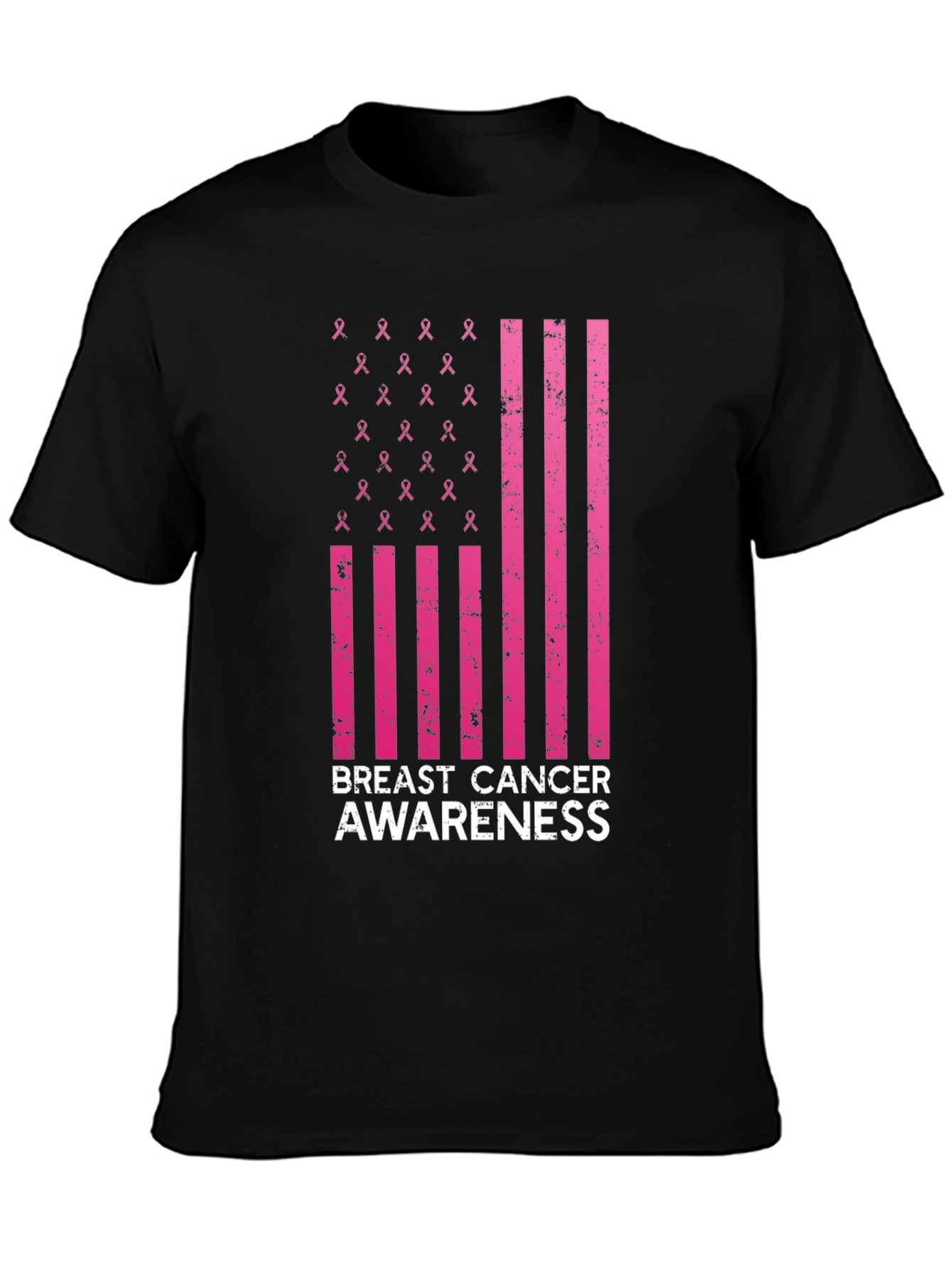 Breast Cancer Awareness Ribbon Flag T-Shirt