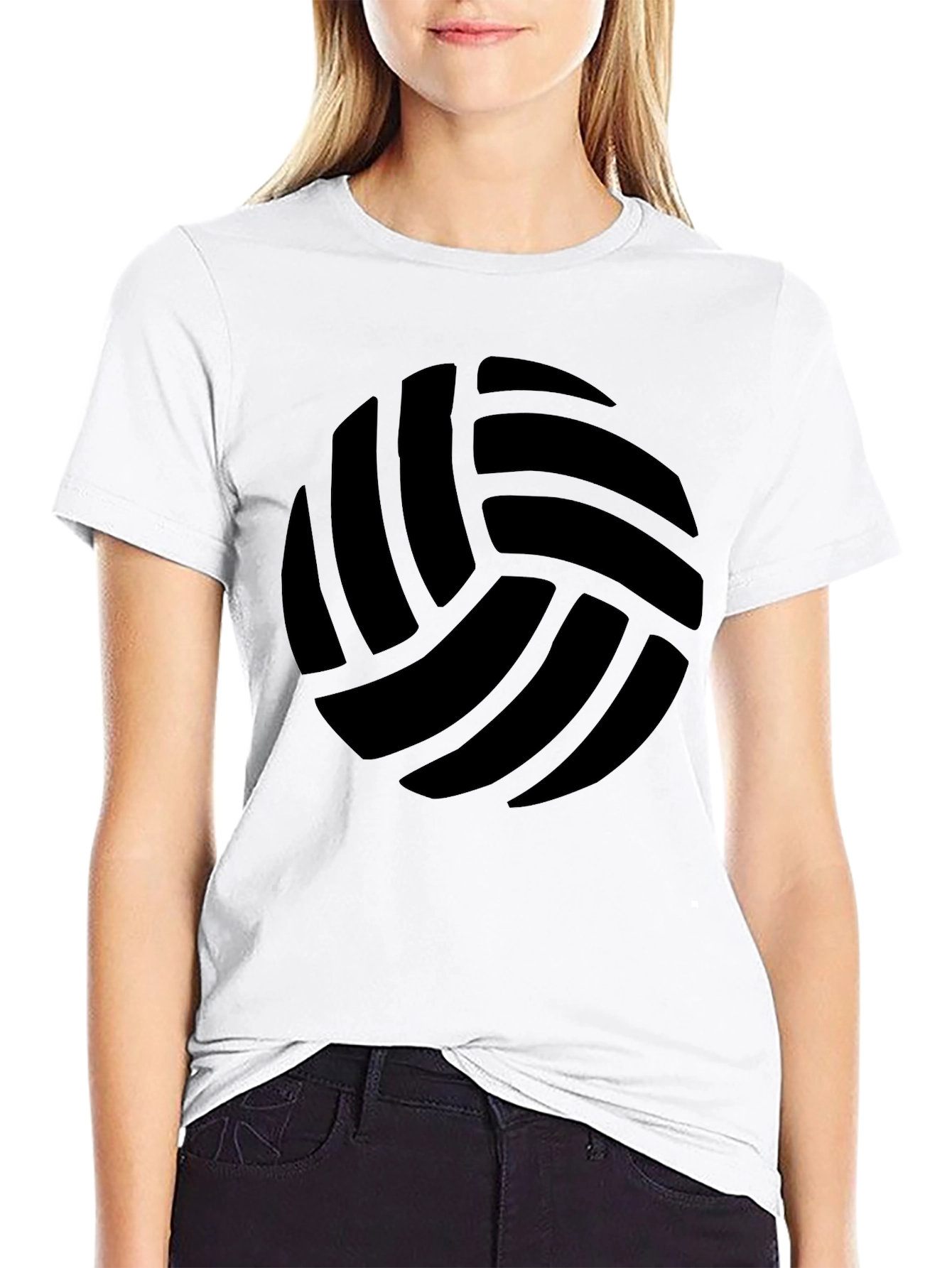 Black Volleyball Graphic T-Shirt - Casual Mens Tee