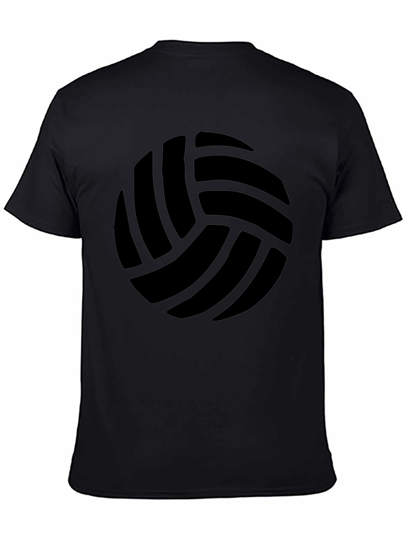 Black Volleyball Graphic T-Shirt - Casual Mens Tee