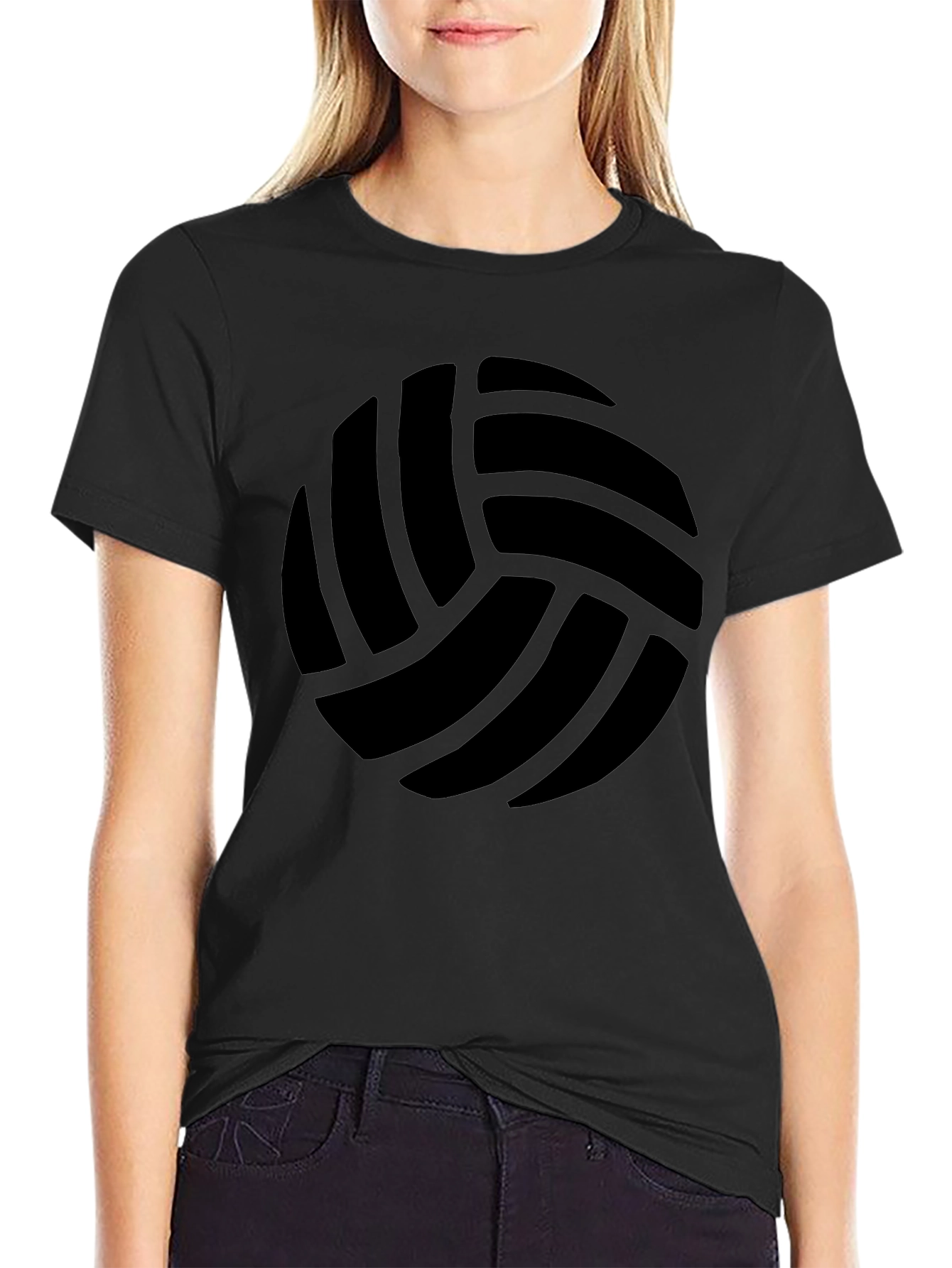 Black Volleyball Graphic T-Shirt - Casual Mens Tee