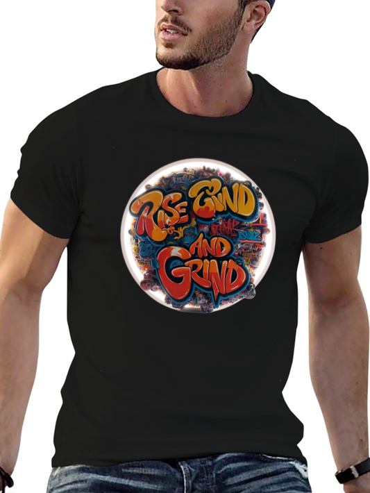 Rise & Grind Graphic T-Shirt - Black Casual Tee