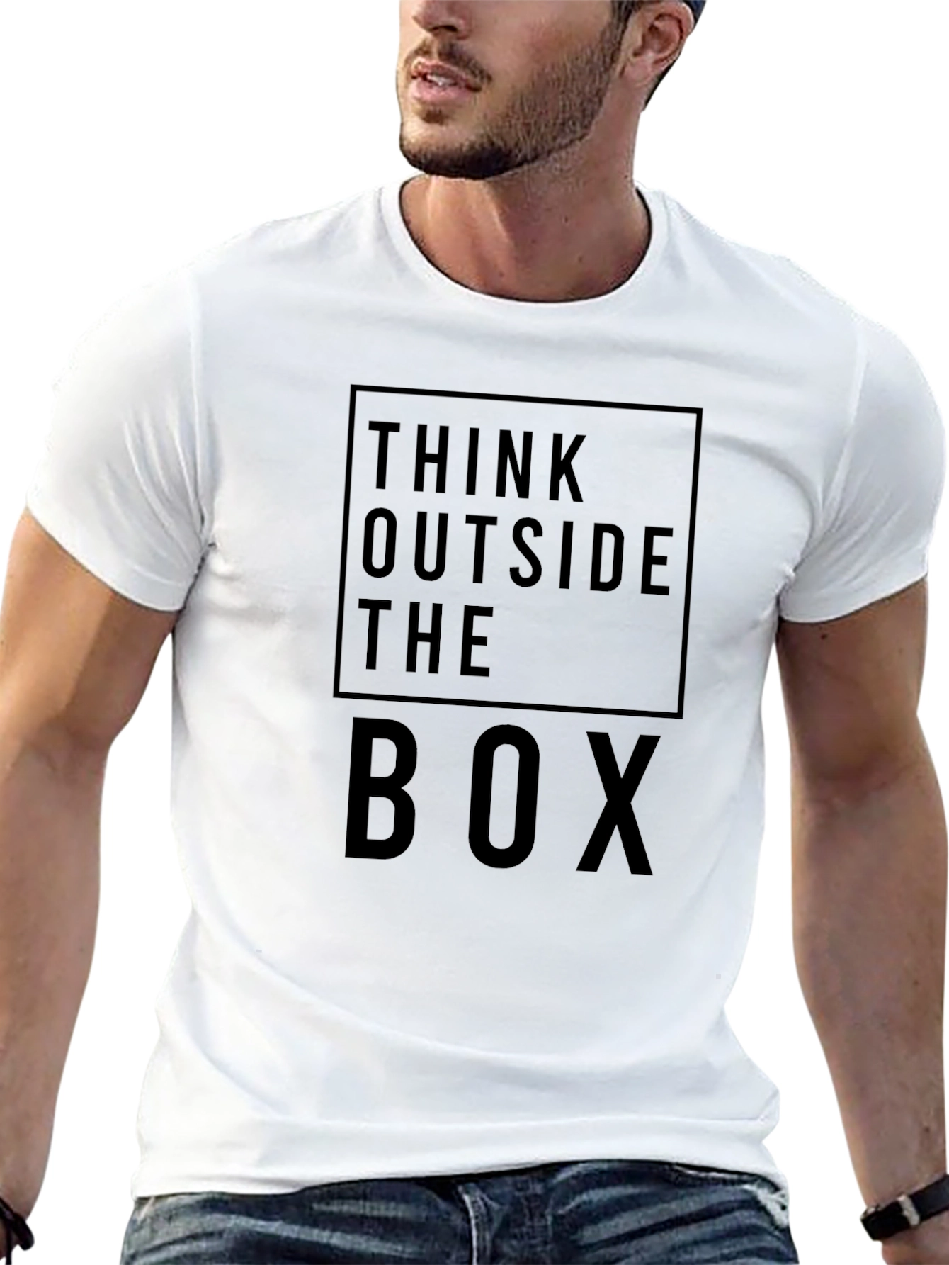 Think Outside the Box Graphic Tee - Black