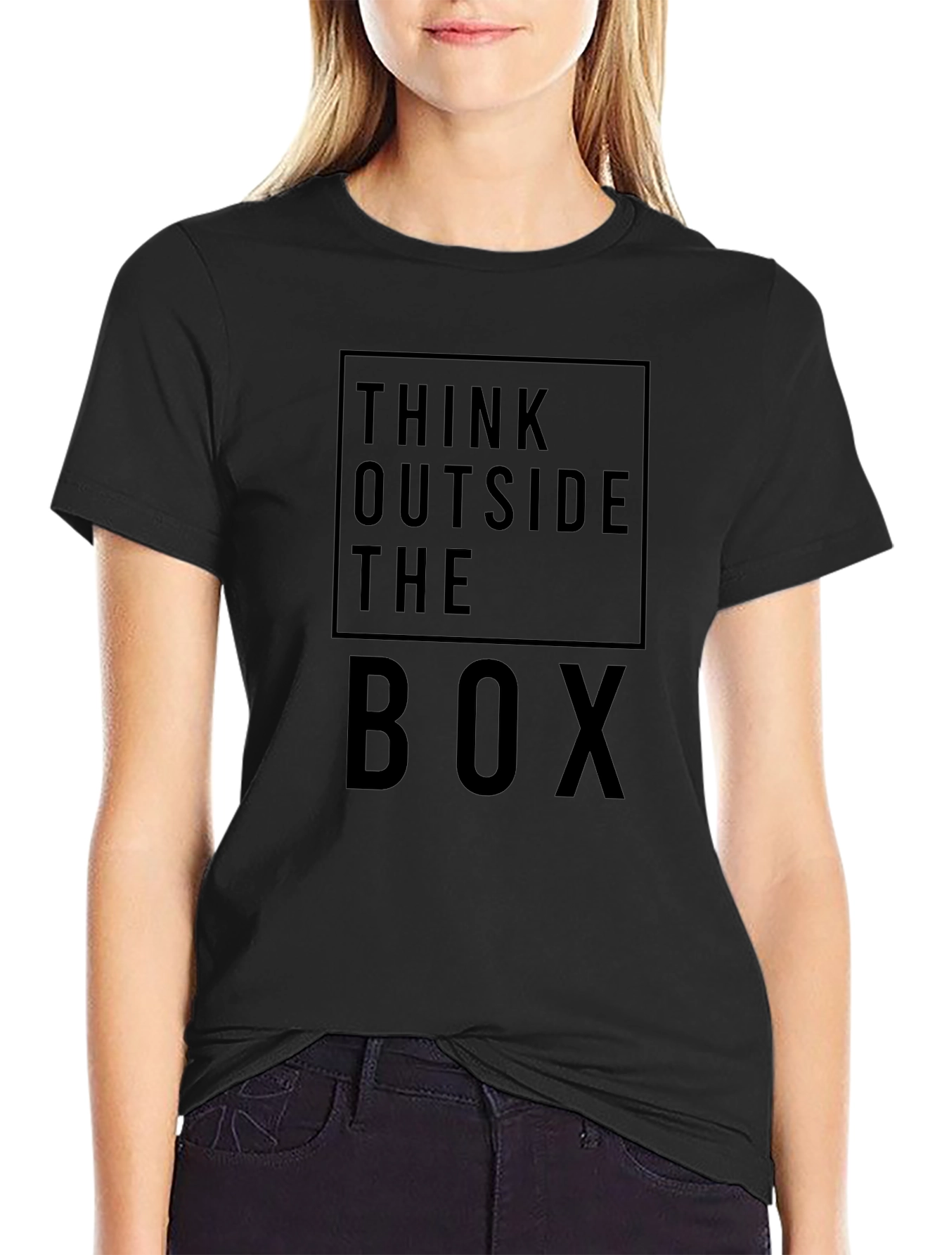 Think Outside the Box Graphic Tee - Black