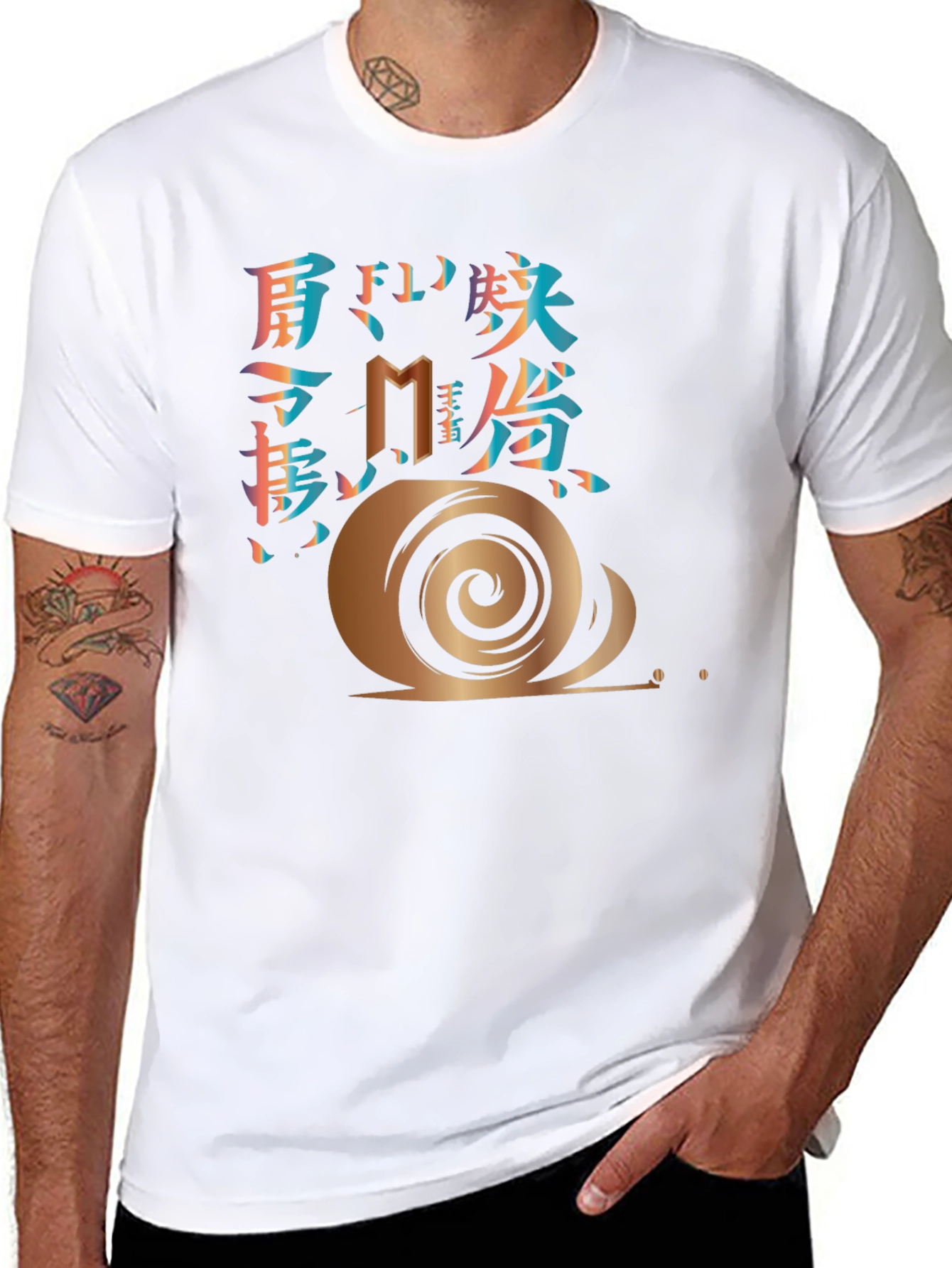 Snail Graphic Print Mens Black T-Shirt