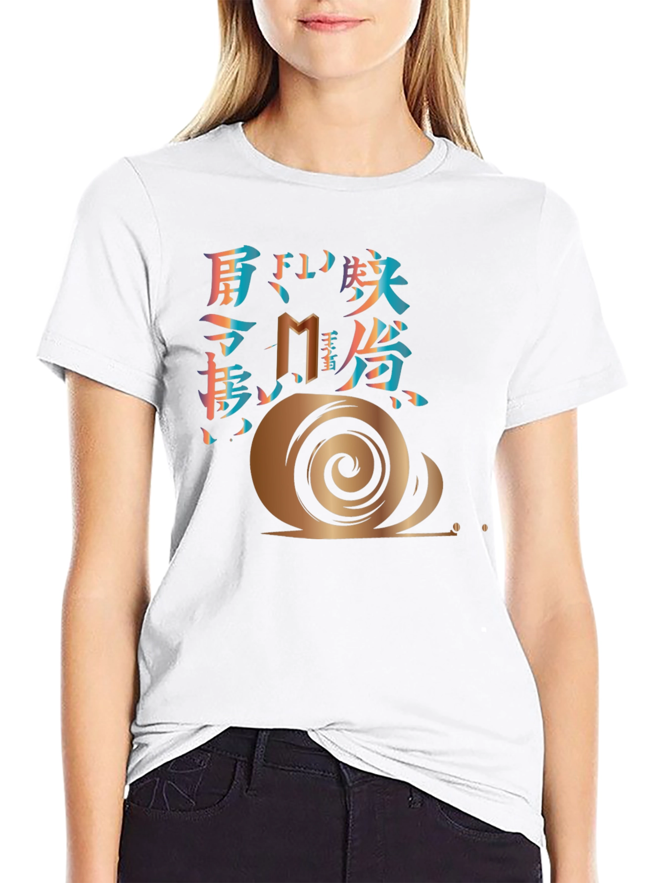 Snail Graphic Print Mens Black T-Shirt