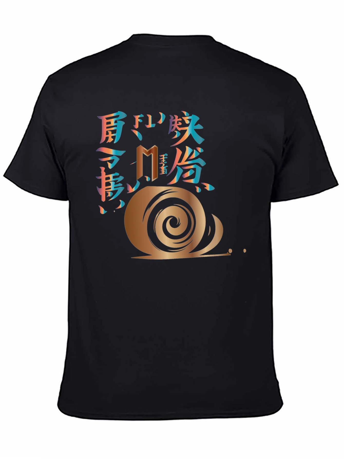 Snail Graphic Print Mens Black T-Shirt