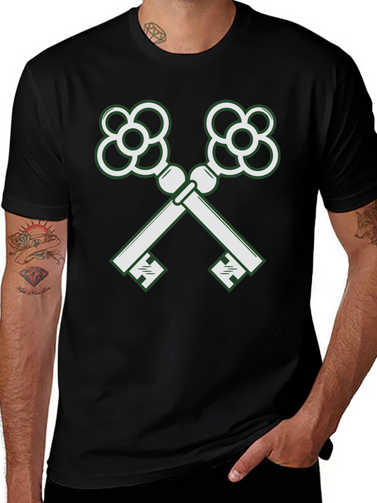 Crossed Keys Graphic Black T-Shirt