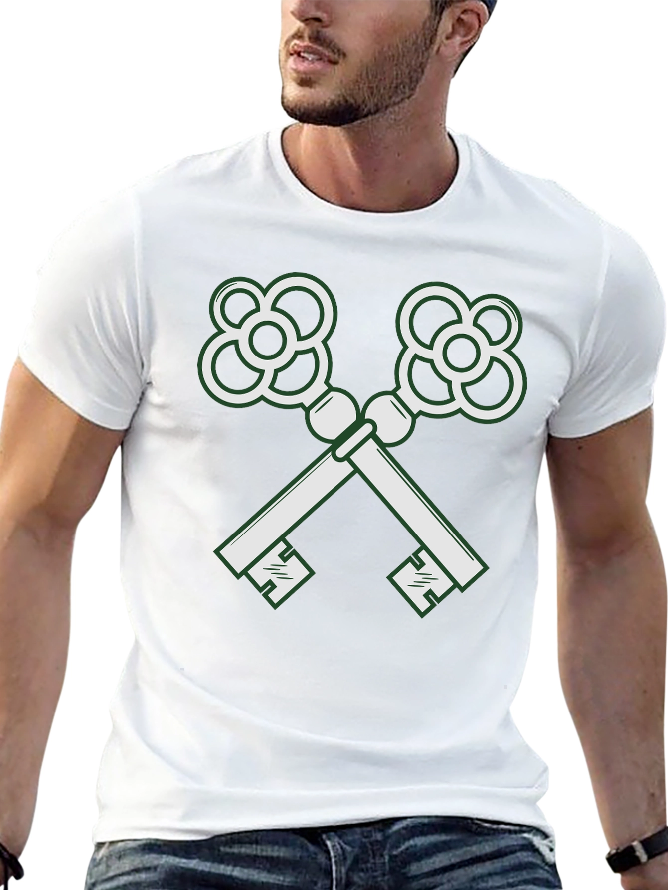 Crossed Keys Graphic Black T-Shirt
