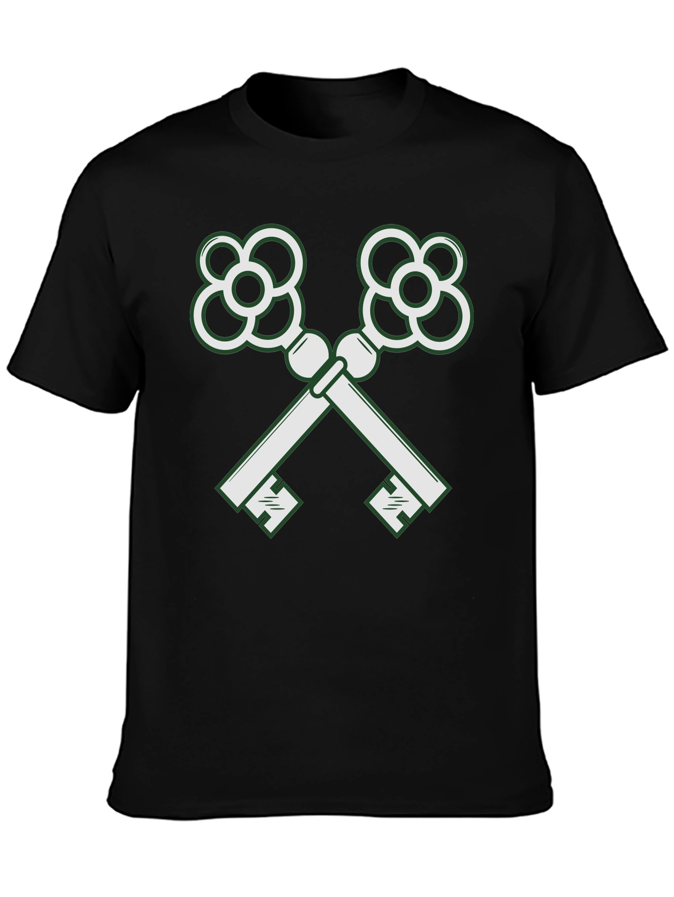 Crossed Keys Graphic Black T-Shirt