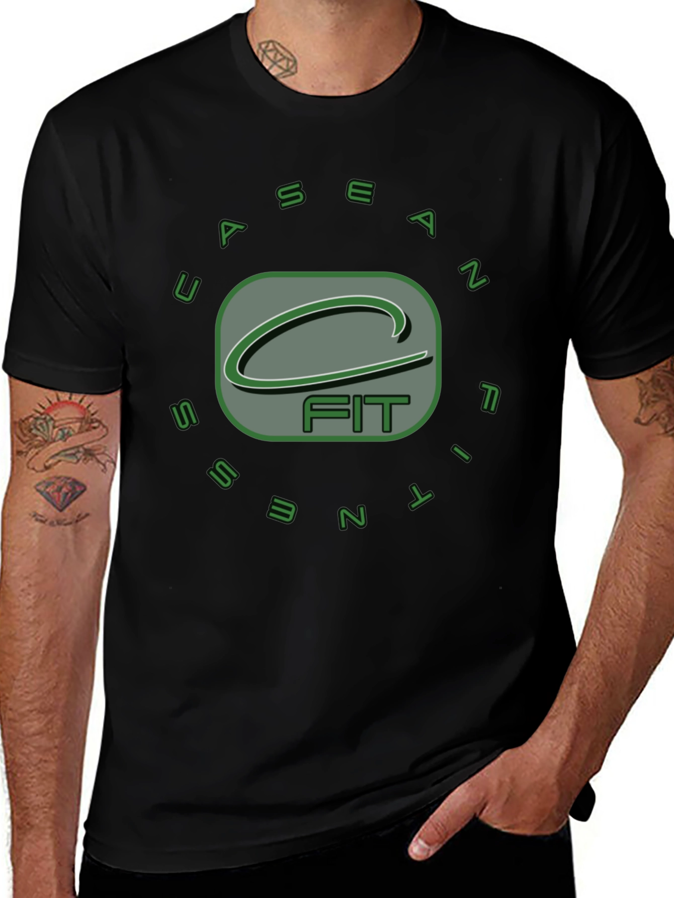 Sean Fitness Black Graphic T-Shirt