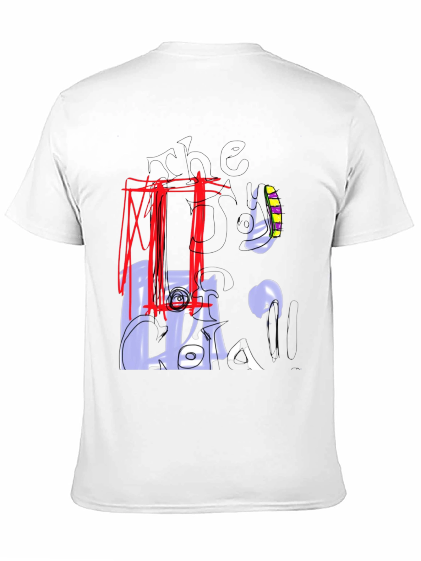 Abstract Graphic Print Black Crew Neck Tee