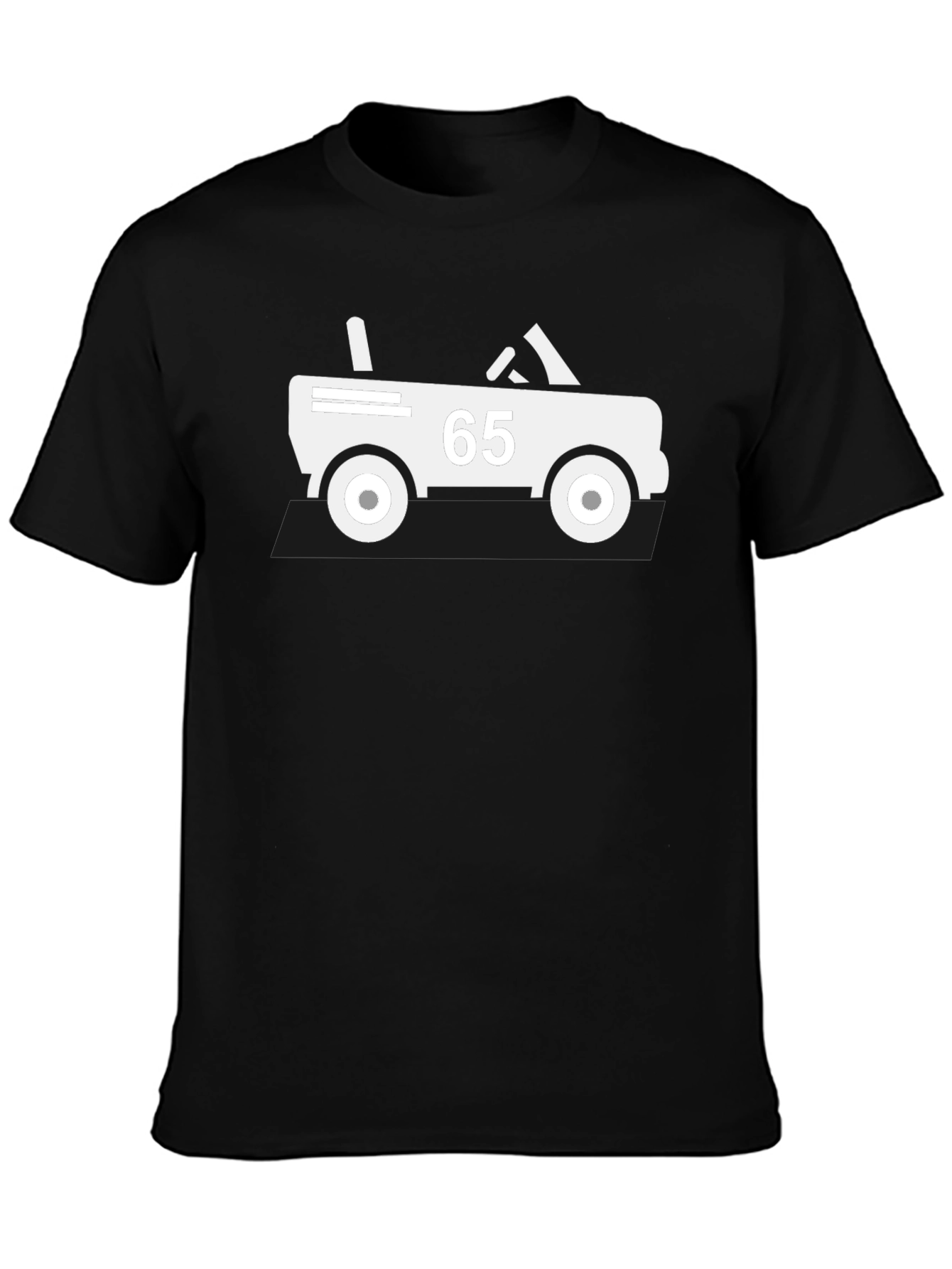 Black T-Shirt with Retro Car Graphic