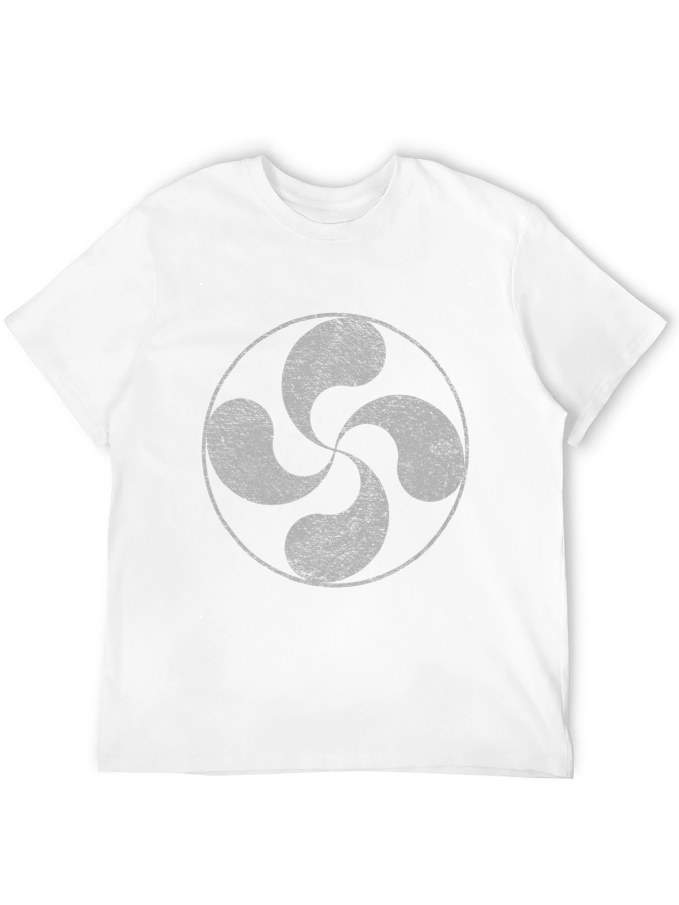 Black T-Shirt with Lauburu Basque Cross Design