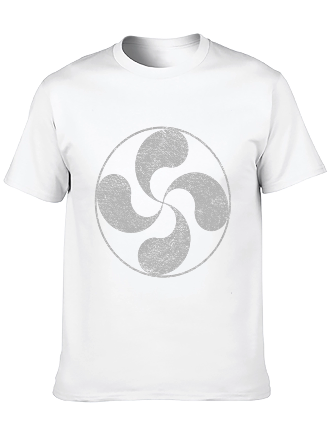 Black T-Shirt with Lauburu Basque Cross Design