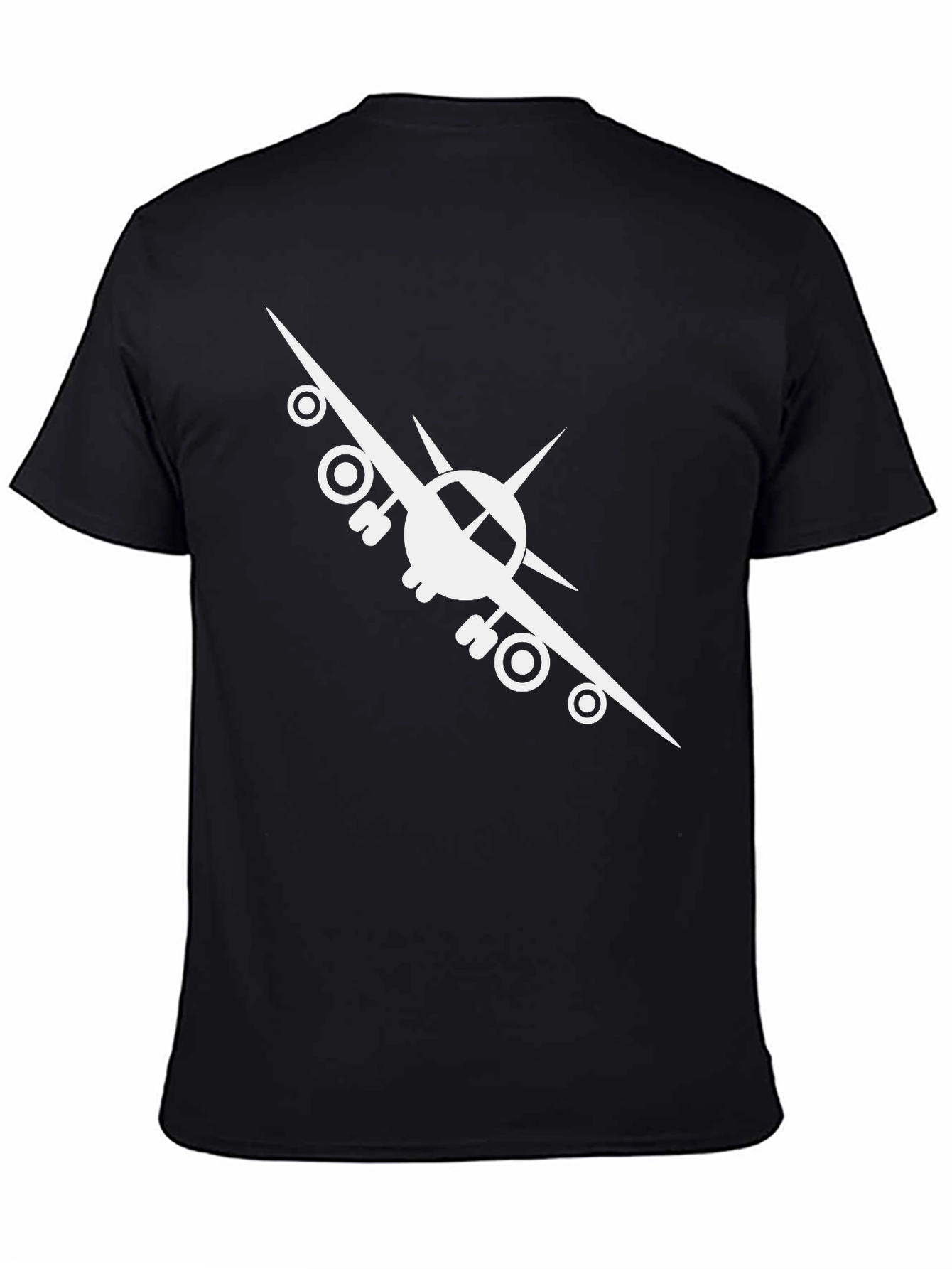 Airplane Graphic Tee - Black Cotton Comfort
