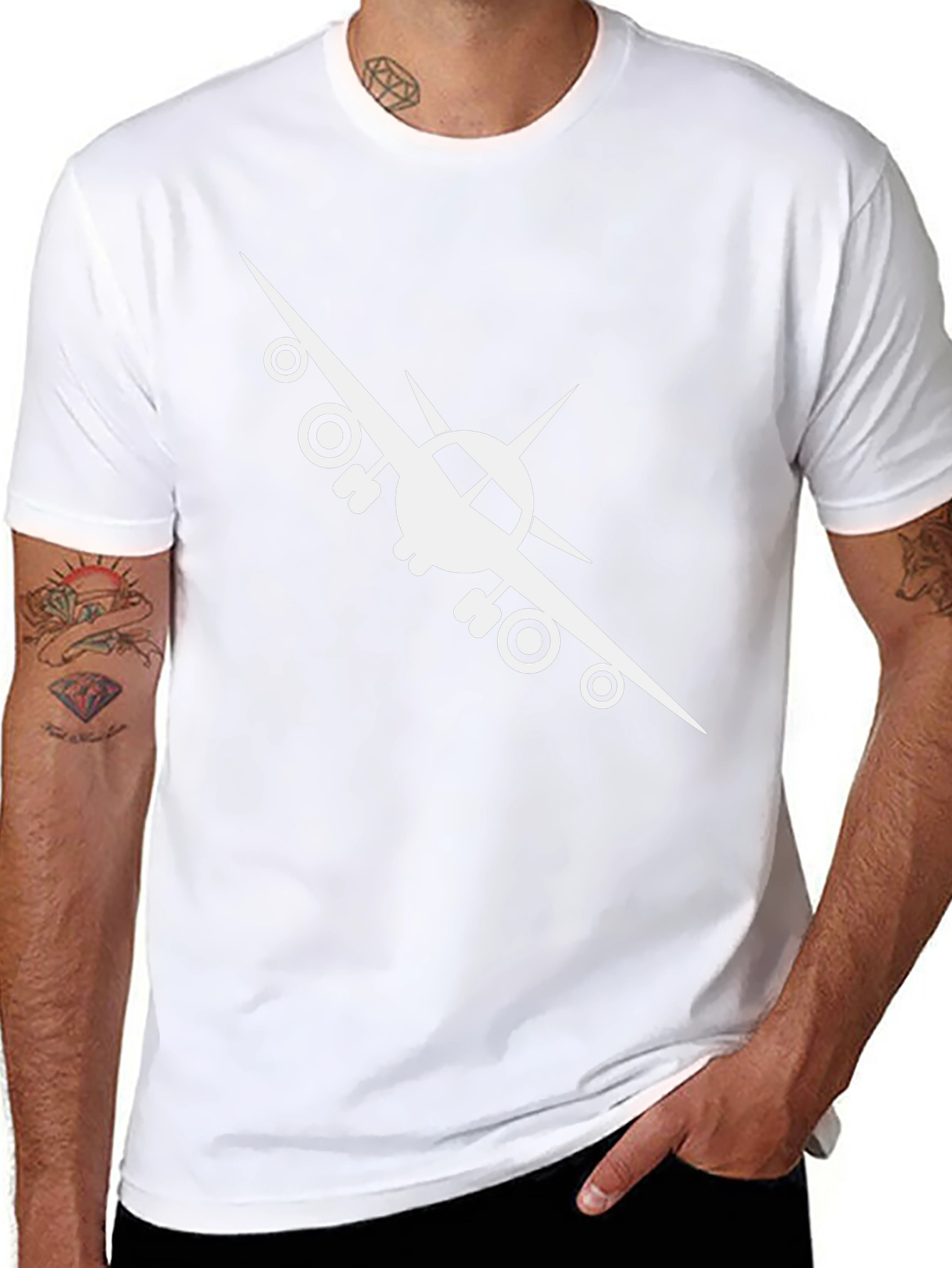 Airplane Graphic Tee - Black Cotton Comfort