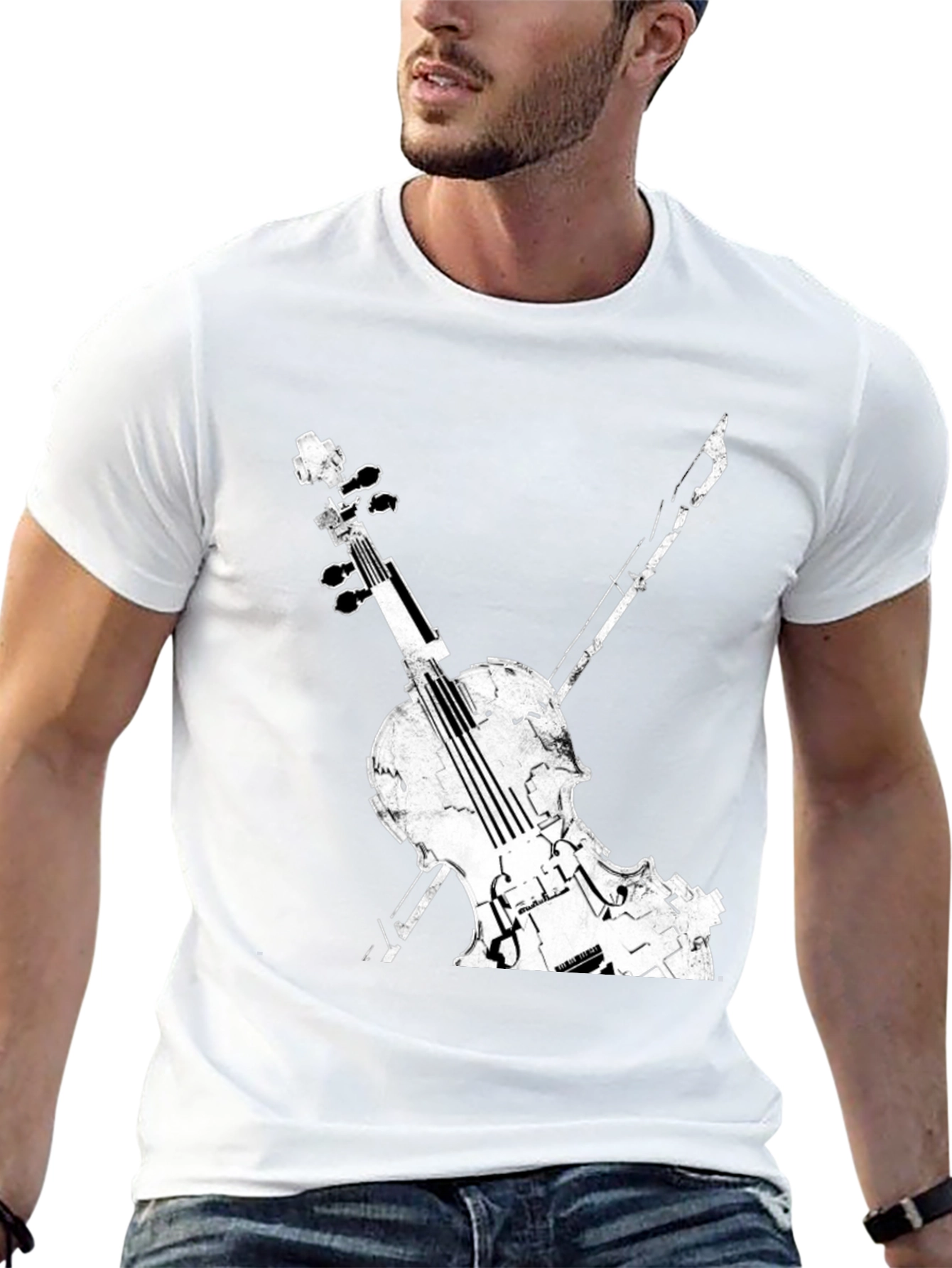 Violin Graphic Tee - Musical Instrument Shirt